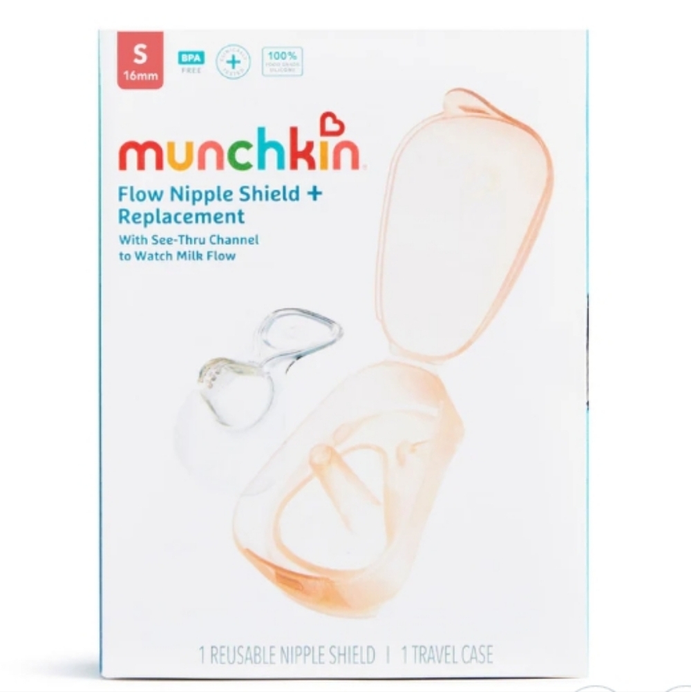 Munchkin Flow Nipple Shield Set Size S 16mm with Travel Case